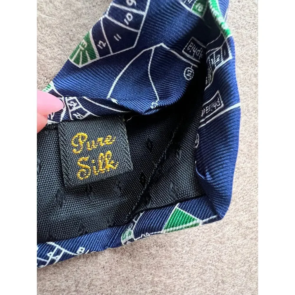 Vintage Josh Bach Classic Historical Baseball Ballparks Silk Men's Novelty Tie